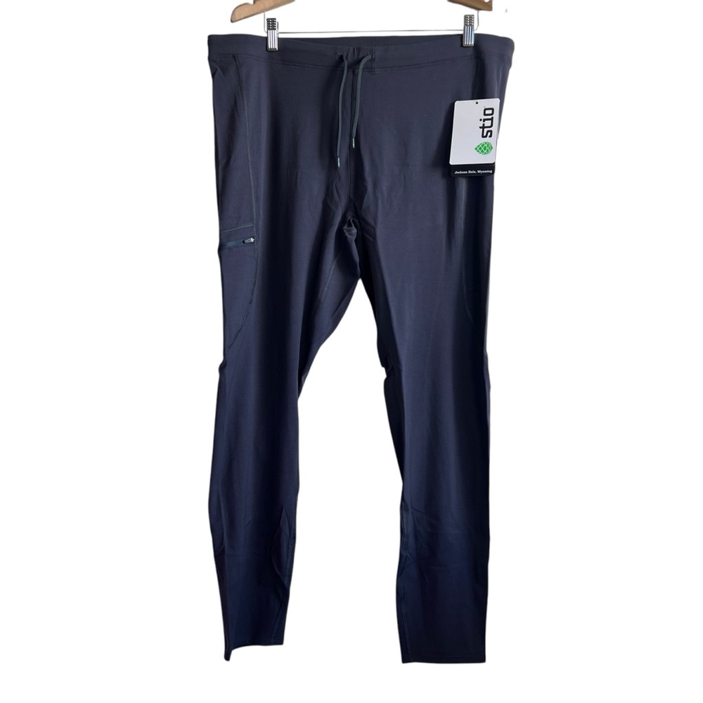 Stio NEW Men’s Glide Tech XXL Athletic Draw String Tights Boundary Black